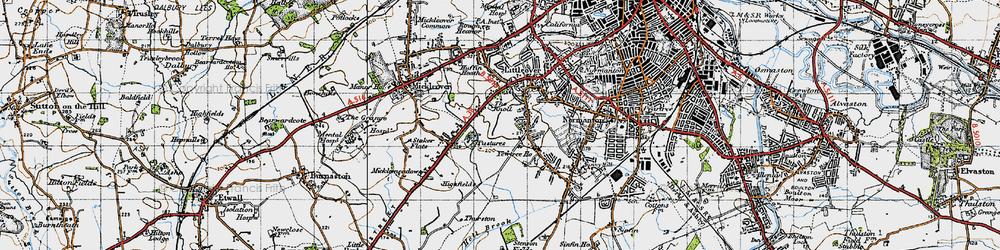 Old map of Littleover in 1946