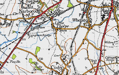 Old map of Littlethorpe in 1946