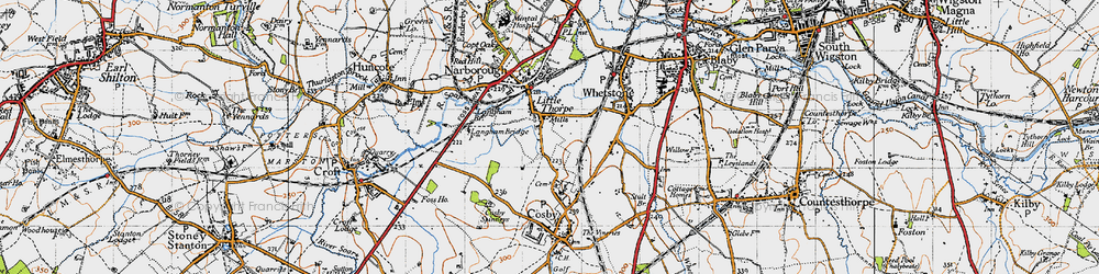 Old map of Littlethorpe in 1946
