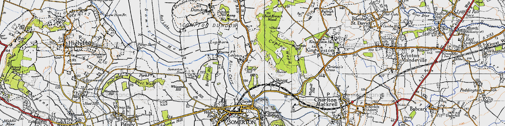 Old map of Littleton in 1945