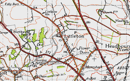 Old map of Littleton in 1945