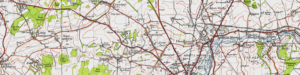 Old map of Littleton in 1945