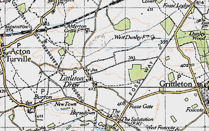 Old map of Littleton Drew in 1946