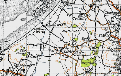 Old map of Littleton-upon-severn in 1946