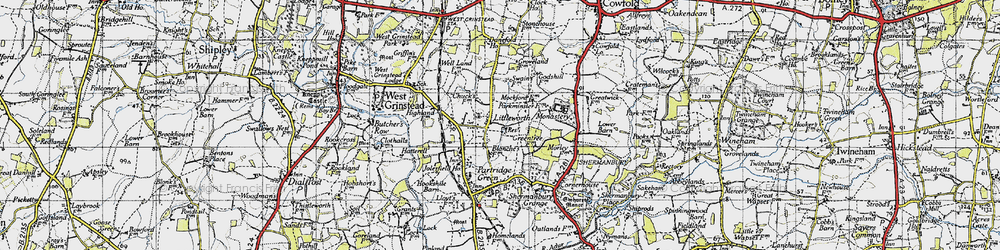 Old map of Littleworth in 1940