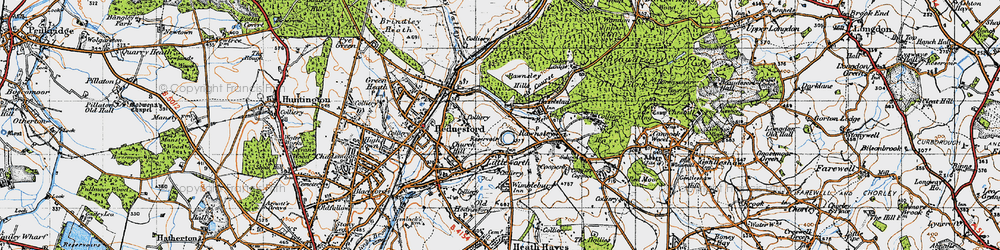 Old map of Bentley Brook in 1946