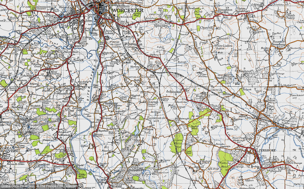 Old Map of Historic Map covering Abbotswood in 1947