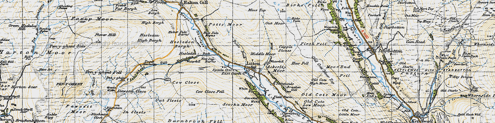 Old map of Ackerley Moor in 1947