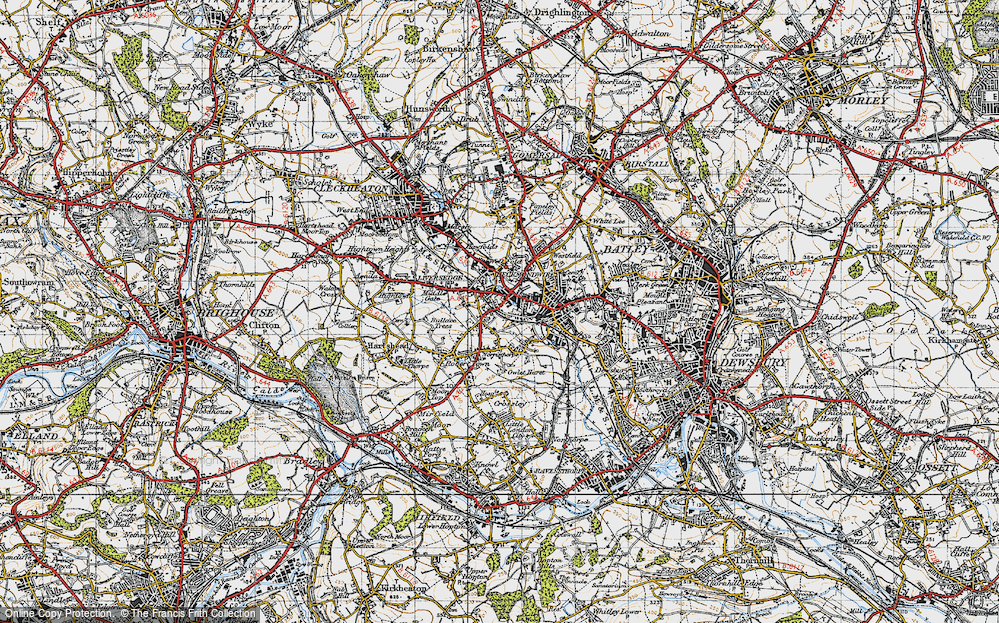 Old Map of Liversedge, 1947 in 1947
