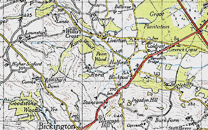 Old map of Liverton in 1946