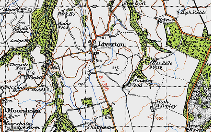 Old map of Liverton in 1947