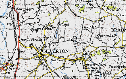 Old map of Livingshayes in 1946