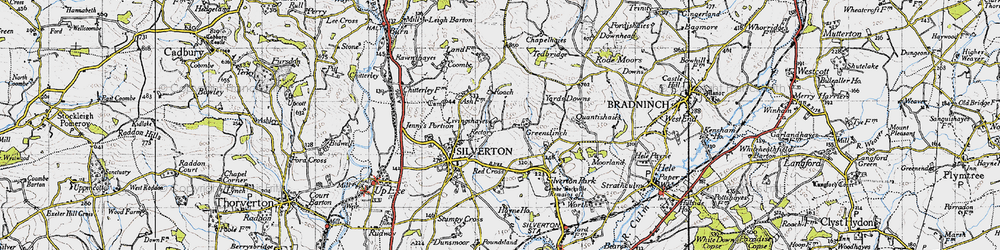 Old map of Yarde Downs in 1946