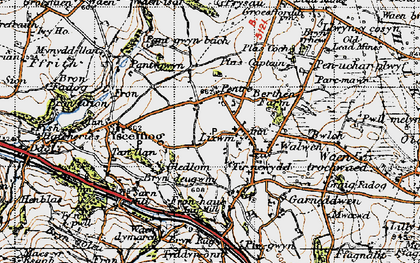 Old map of Bryn Rug in 1947