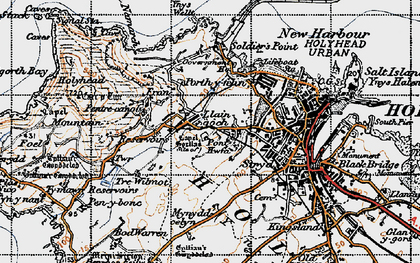 Old map of Ynys Wellt in 1947