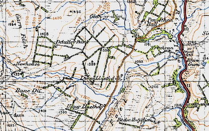 Old map of Llaithddu in 1947