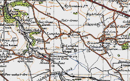 Old map of Afon Alun in 1947