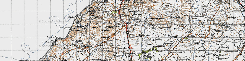 Old map of Llanaelhaearn in 1947