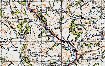 Old map of Llananno in 1947