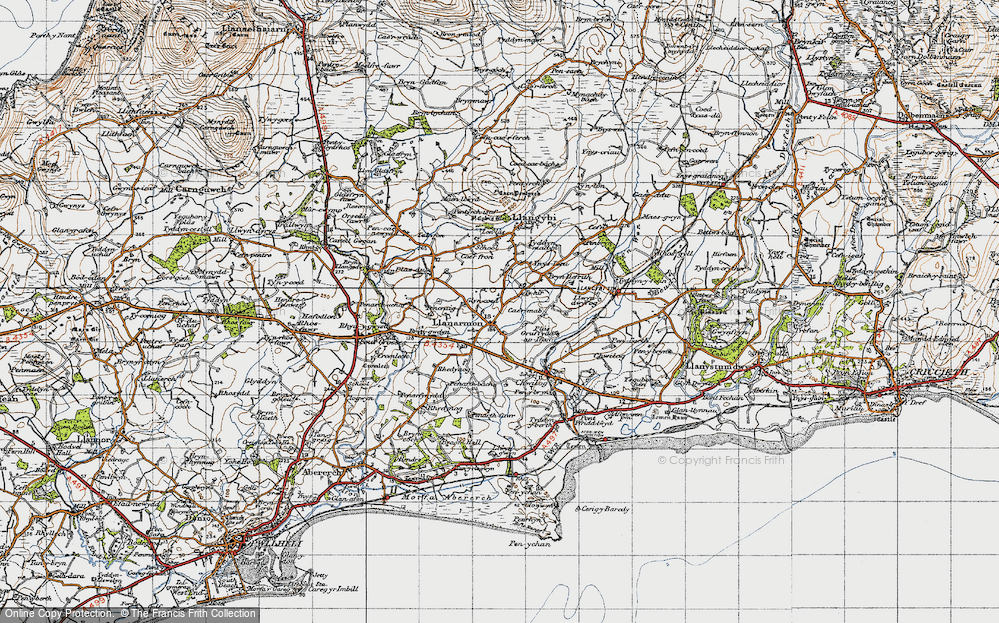 Old Map of Llanarmon, 1947 in 1947