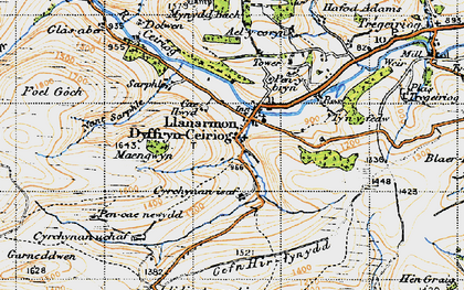 Old map of Llanarmon Dyffryn Ceiriog in 1947