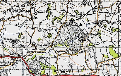 Old map of Llanarth in 1946
