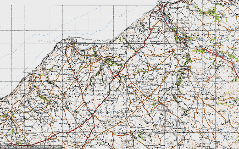 Old Map of Llanarth, 1947 in 1947