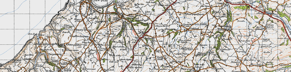 Old map of Llanarth in 1947