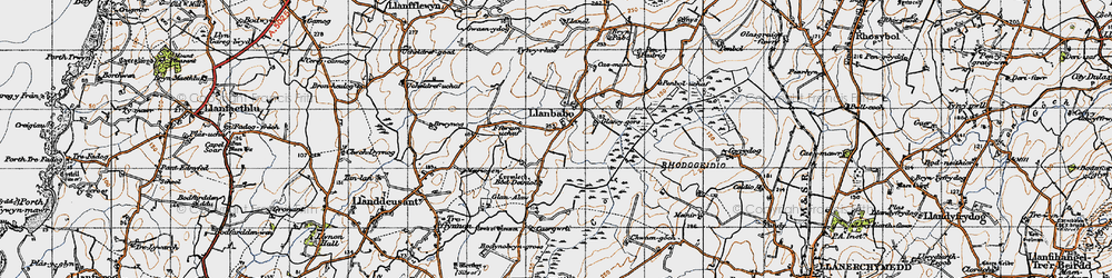 Old map of Bod Deiniol in 1947