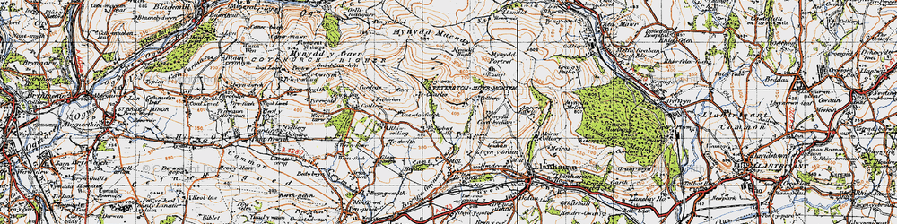 Old map of Llanbad in 1947
