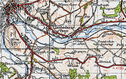 Old map of Llanbadarn Fawr in 1947