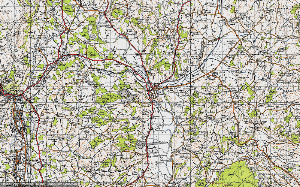 Old Map of Llanbadoc, 1946 in 1946