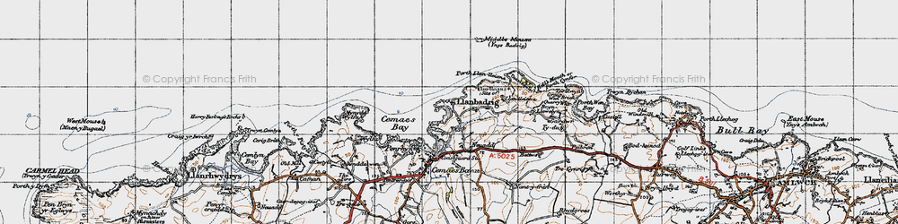 Old map of Llanbadrig in 1947