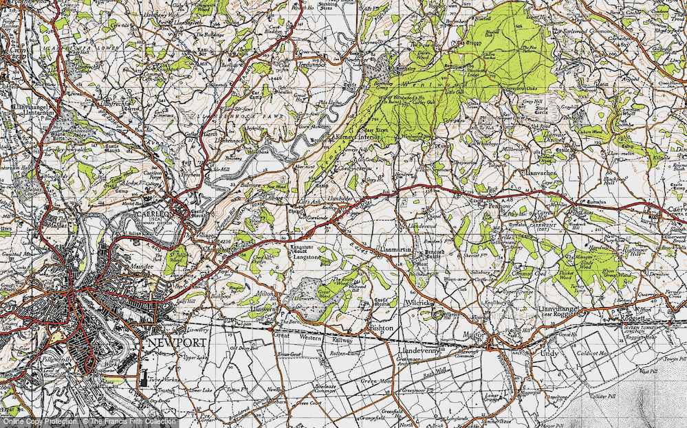 Old Map of Llanbeder, 1946 in 1946