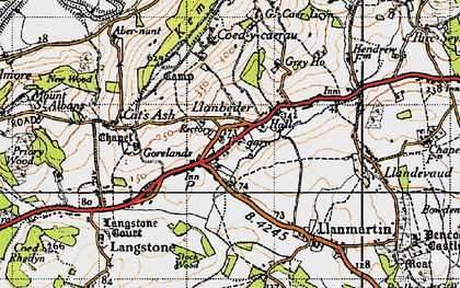 Old map of Llanbeder in 1946