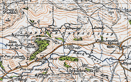 Old map of Llanbedr in 1947