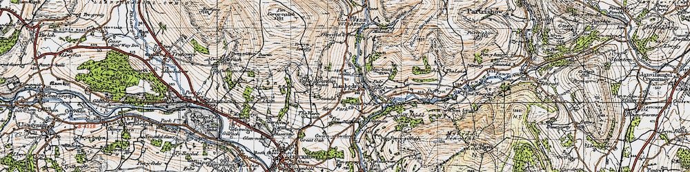 Old map of Bont in 1947