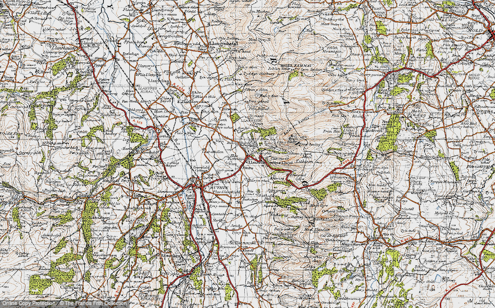 Old Map of Llanbedr-Dyffryn-Clwyd, 1947 in 1947