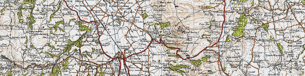 Old map of Llanbedr-Dyffryn-Clwyd in 1947
