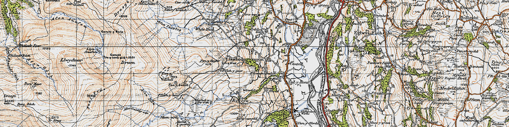 Old map of Afon Dulyn in 1947