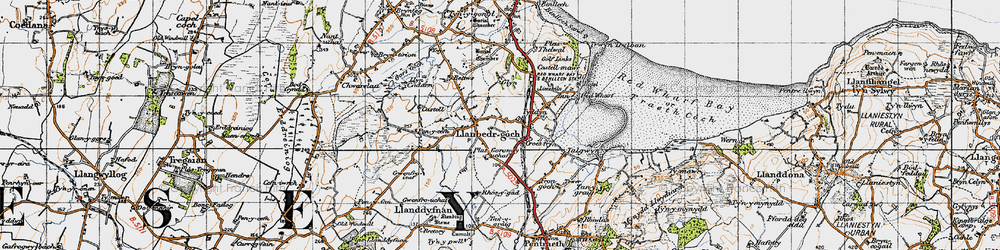Old map of Llanbedrgoch in 1947