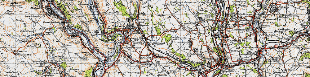 Old map of Llancaiach in 1947