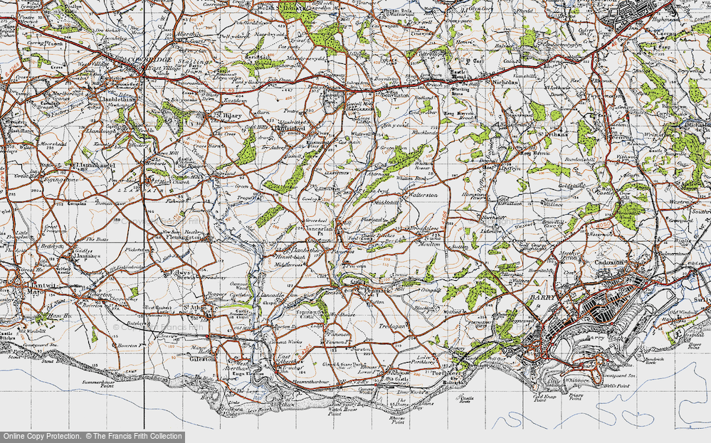 Old Map of Llancarfan, 1947 in 1947