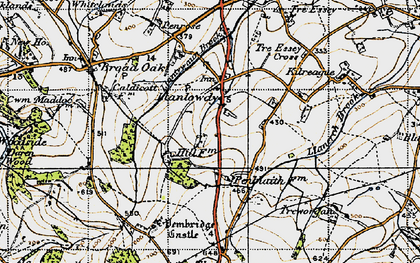 Old map of Llancloudy in 1947