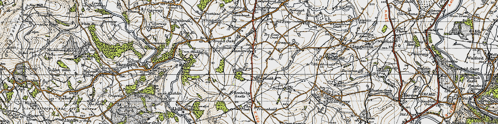 Old map of Llancloudy in 1947