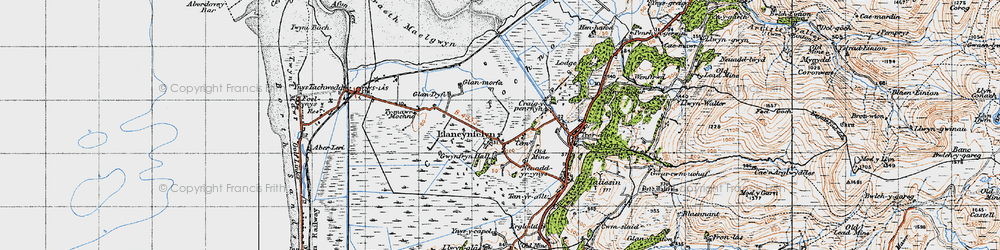 Old map of Llancynfelyn in 1947