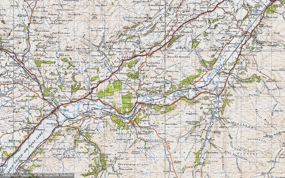 Old Map of Historic Map covering Tyddyn-barwn in 1947