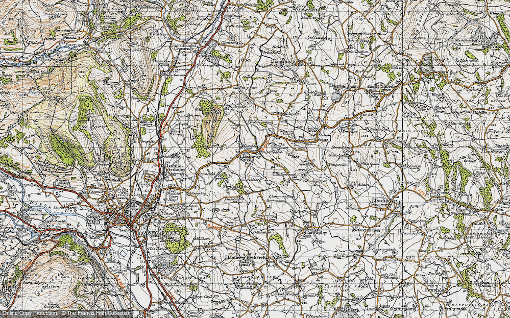 Old Map of Historic Map covering Blaencoed in 1947