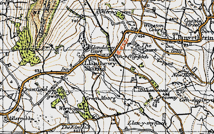Old map of Llanddewi Skirrid in 1947