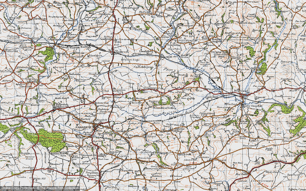 Old Map of Llanddewi Velfrey, 1946 in 1946